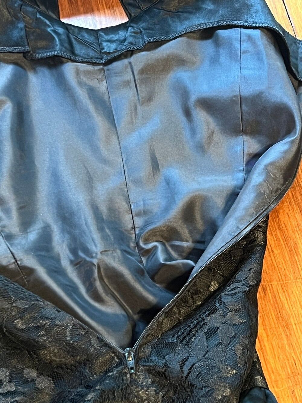 Vintage 80s Custom Purple Black Drop Waisted Corset Dress Size M - Picture 11 of 13